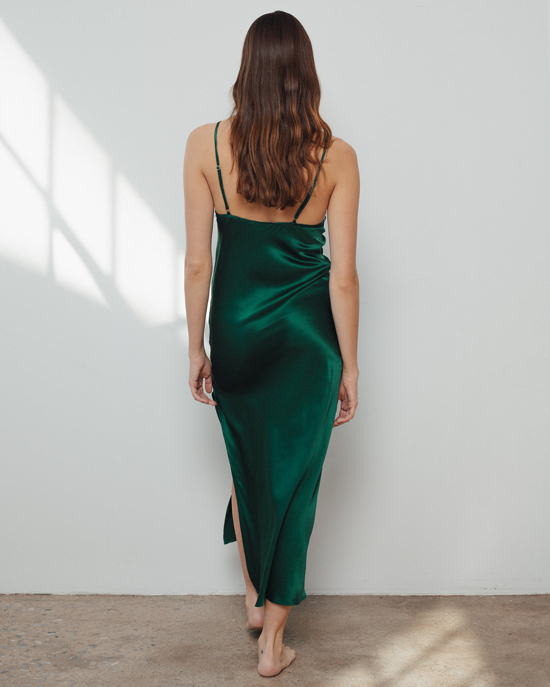 Emerald Silk Dress