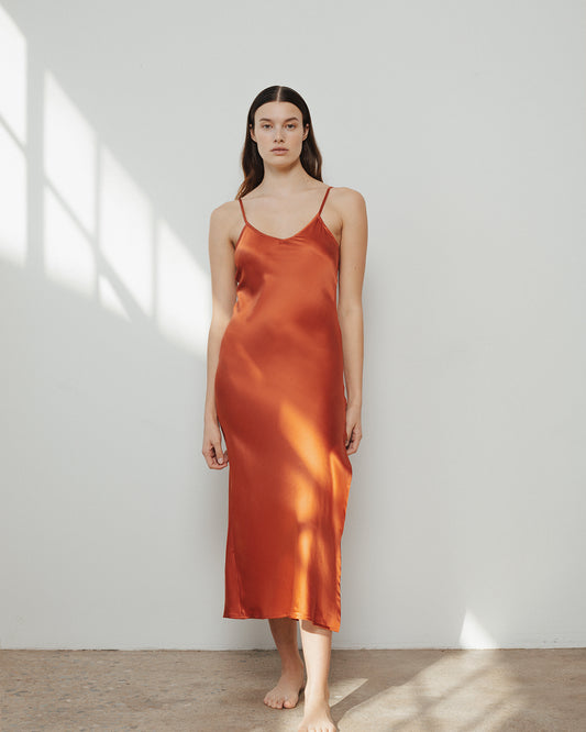 Orange Silk Dress